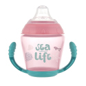 Canpol babies Nevylévací hrníček se silikonovým ventilem 230 ml SEA LIFE růžový  56/501_pin