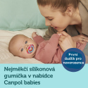 Canpol babies set symetrických silikonových dudlíků Light touch 6-18m NEON LOVE modrý
