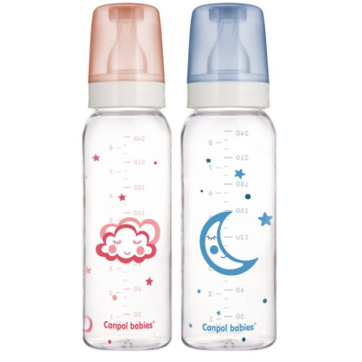 Canpol babies Sklenená fľaša s úzkym hrdlom 240 ml NIGHT DREAMS