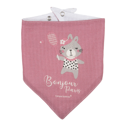 Canpol babies Mušelínový podbradník BONJOUR PARIS 2 ks ružový