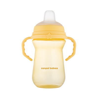 Canpol babies Itatópohár szilikonos ivócsőrrel FirstCup 250ml sárga