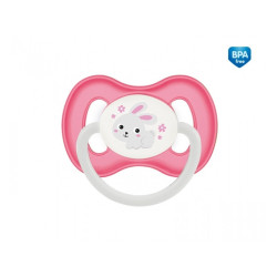 Canpol babies Silikónový cumlík s ortodontickou špičkou 18m+ BUNNY&amp;COMPANY ružový