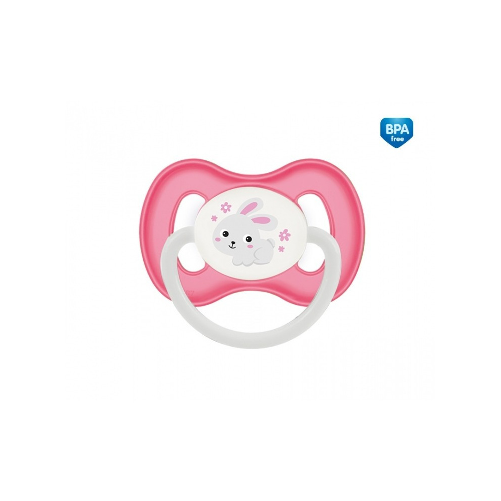 Canpol babies Silikónový cumlík s ortodontickou špičkou 0-6m BUNNY&amp;COMPANY ružový