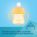 Canpol babies Hrneček se silikonovým pítkem FirstCup BONJOUR PARIS 150ml modrý