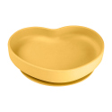 Canpol babies Silikonový talíř s přísavkou SRDCE žlutý