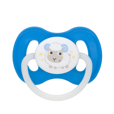Canpol babies Kaučukový cumlík s okrúhlou špičkou 6-18m BUNNY&amp;COMPANY modrý